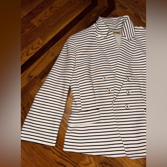 Nipon Boutique Black and White Striped Jacket Size 14 - Picture 7 of 11